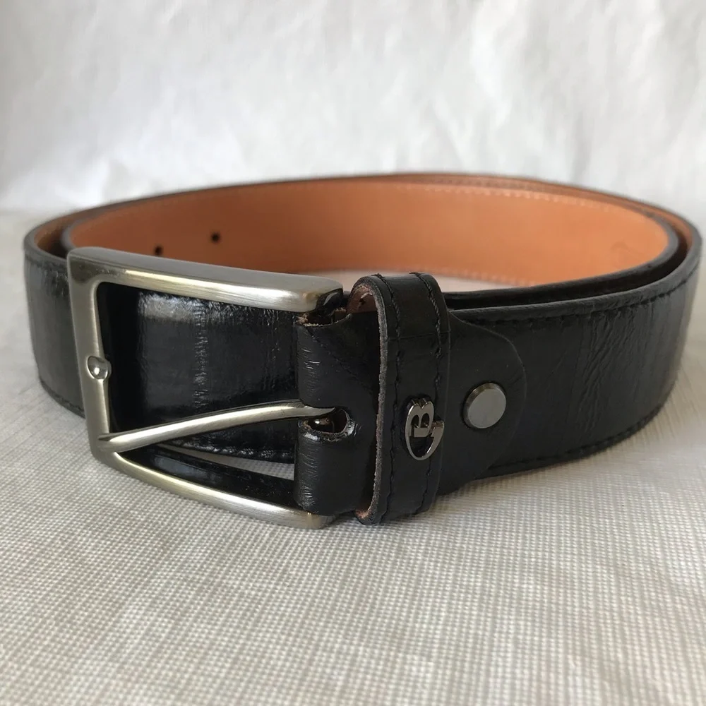 Dino Bigioni Black Leather Belt